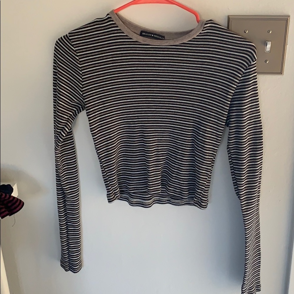 cropped brandy melville striped top